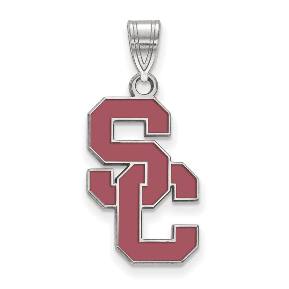 Sterling Silver University of Southern California Large Enamel Pendant